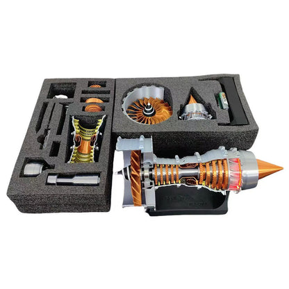 SKYMECHMAN TRENT900 Turbofan Engine Model Kit with LED Light - Turbofan Engine that Works