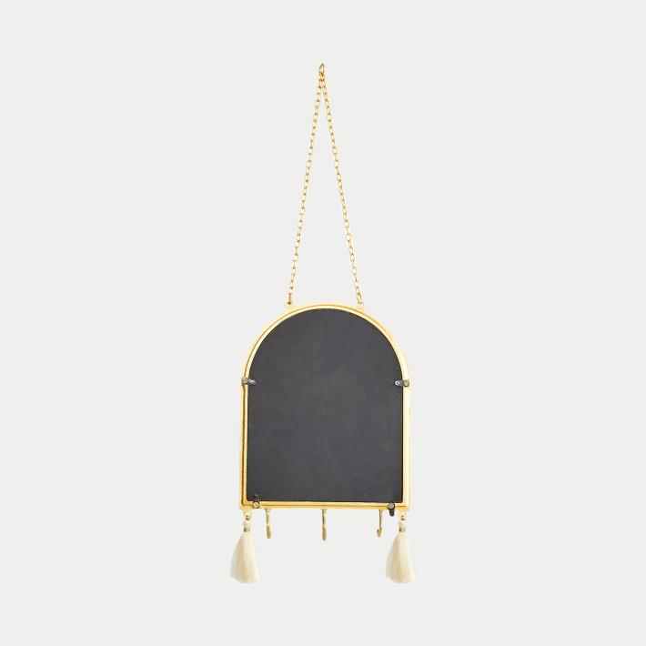 Decor Mirror with Hooks and Chain