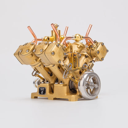 RW-V4 Mini V-Shape 4-Cylinder Reciprocating Steam Engine Model for 90-150cm Steamships