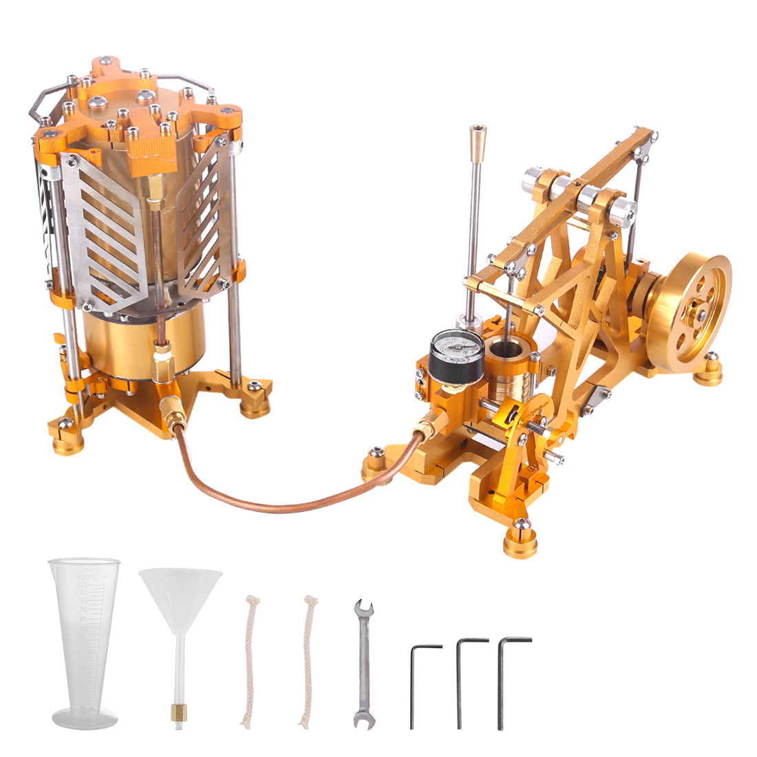 ENJOMOR Watt Steam Engine Reactor Model Steam Pump with Boiler Generator Scientific Educational Toys for Desktop Decor