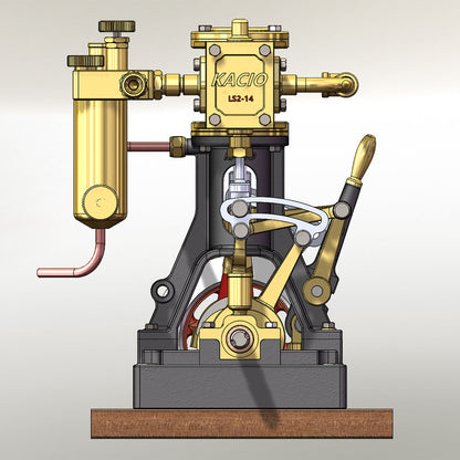 KACIO LS2-14 2 Cylinders Reciprocating Retro Steam Engine Model for Model Ship Model Boat Above 80cm