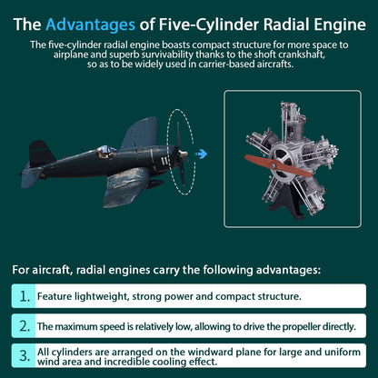 5 Cylinder Radial Engine Model Kit that Works - Build Your Own Radial Engine - TECHING 1: 6 Full Metal Radial Engine Model Kit 230+Pcs