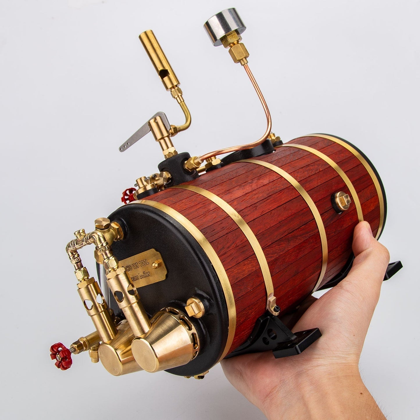 KACIO WS100L 850mL Horizontal Steam Boiler for Model Ship Steam Engine