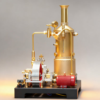 RETROL SE-03 Working Stationary Mill Steam Engine Model Kit with Boiler, Generator and Lamp Stand