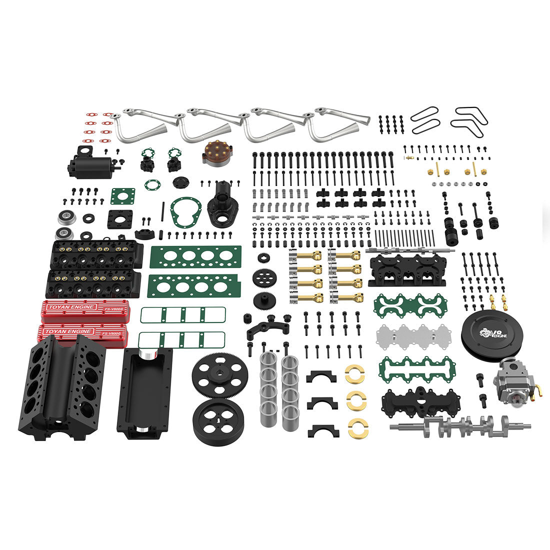 TOYAN V8 Engine FS-V800WGPC 28cc OHV Gasoline Engine - Build Your Own V8 Engine - V8 Engine Model Kit That Works