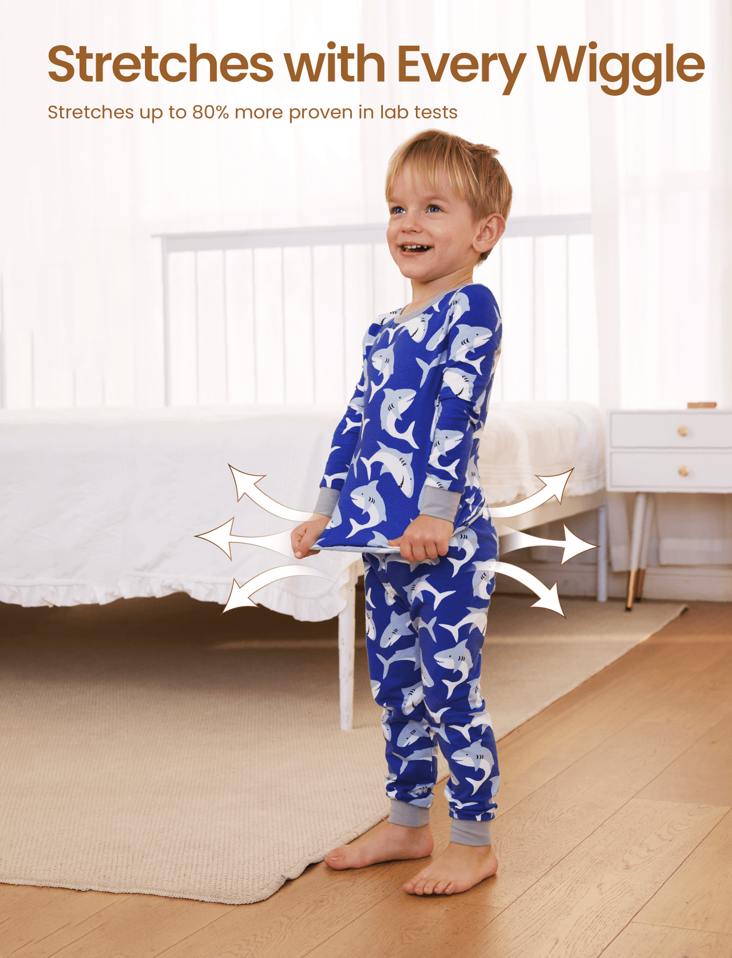 Halloween Pajamas Set with Childlike Print 2-piece Snug fit Organic Cotton Pajamas for Toddler / Kids Girls / Boys Deep Blue