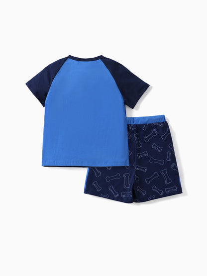 Paw Patrol Toddler Boy 2pcs Chase Character Print Cotton T-shirt with Shorts Sporty Set Blue