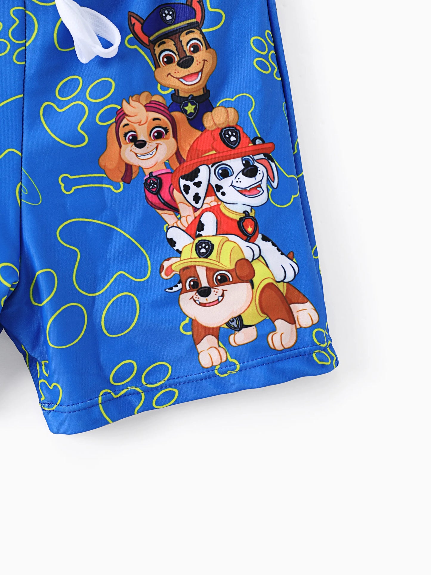 PAW Patrol Toddler Boy 2pcs Chase Marshall Rubble Colorblock Tops and Trunks Swimsuit Dark Blue