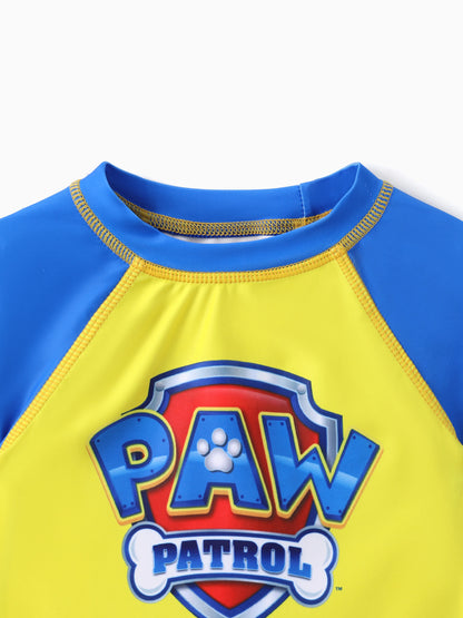 PAW Patrol Toddler Boy 2pcs Chase Marshall Rubble Colorblock Tops and Trunks Swimsuit Dark Blue