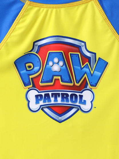 PAW Patrol Toddler Boy 2pcs Chase Marshall Rubble Colorblock Tops and Trunks Swimsuit Dark Blue