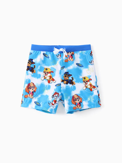 PAW Patrol Toddler Boy 2pcs Chase Marshall Rubble Colorblock Tops and Trunks Swimsuit Navy