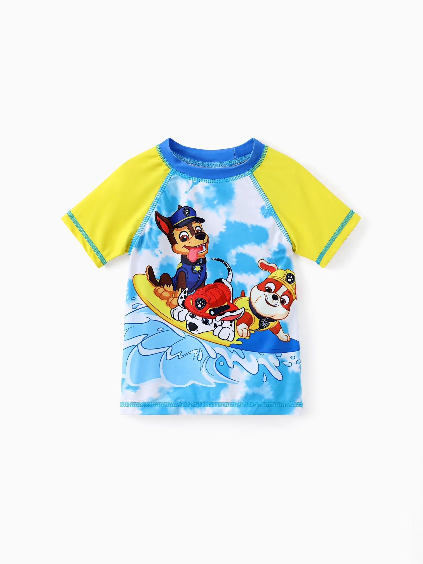 PAW Patrol Toddler Boy 2pcs Chase Marshall Rubble Colorblock Tops and Trunks Swimsuit Navy