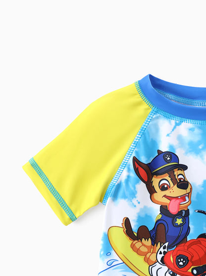 PAW Patrol Toddler Boy 2pcs Chase Marshall Rubble Colorblock Tops and Trunks Swimsuit Navy