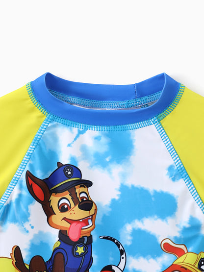 PAW Patrol Toddler Boy 2pcs Chase Marshall Rubble Colorblock Tops and Trunks Swimsuit Navy