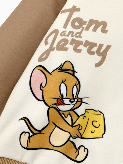 Tom and Jerry Toddler Boy Colorblock Character Print Long-sleeve Top and Pants Set Multi-color
