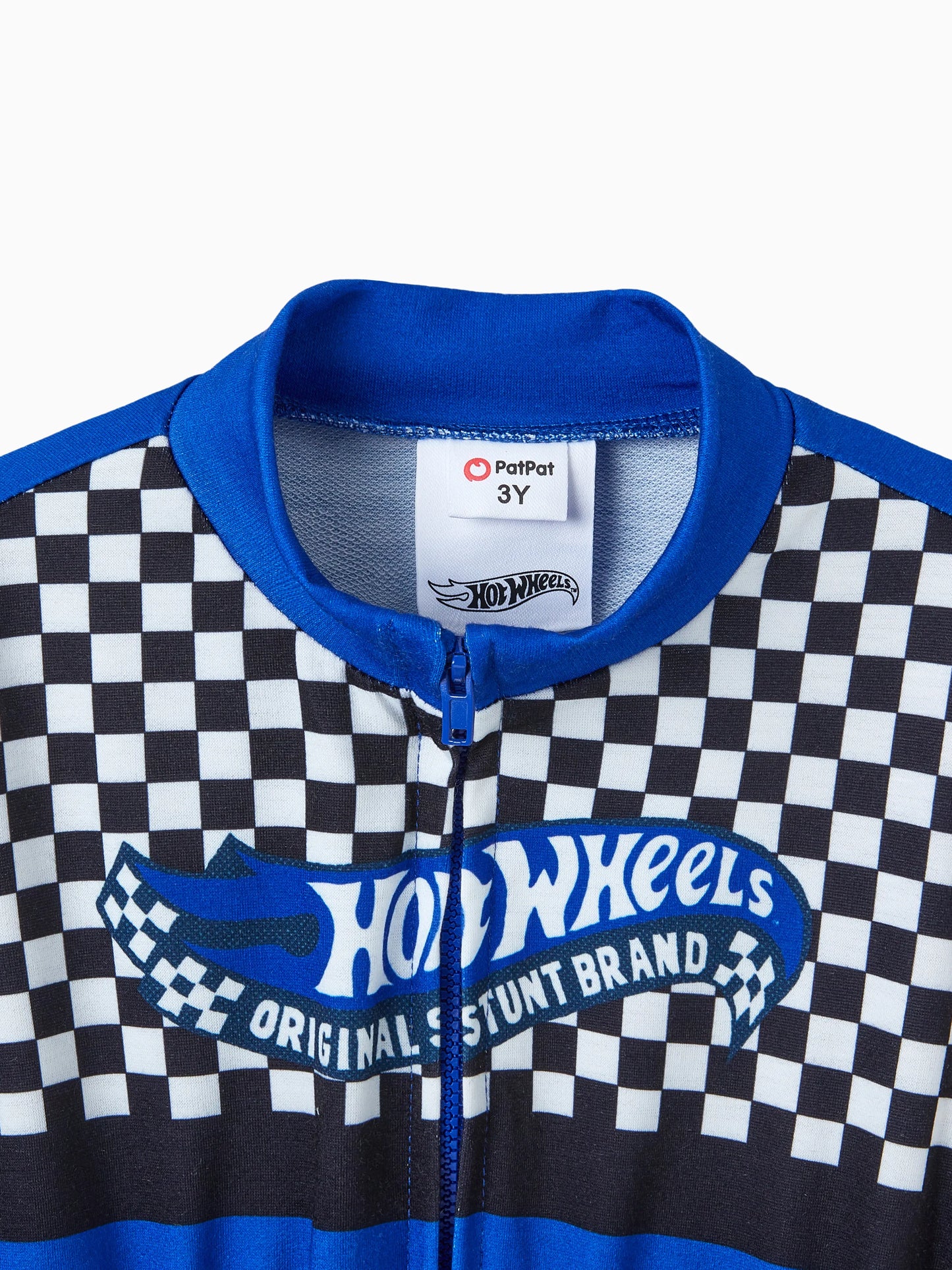 Hot Wheels Toddler Boy Colorblock Logo Print Long-sleeve Racing Jumpsuit Blue