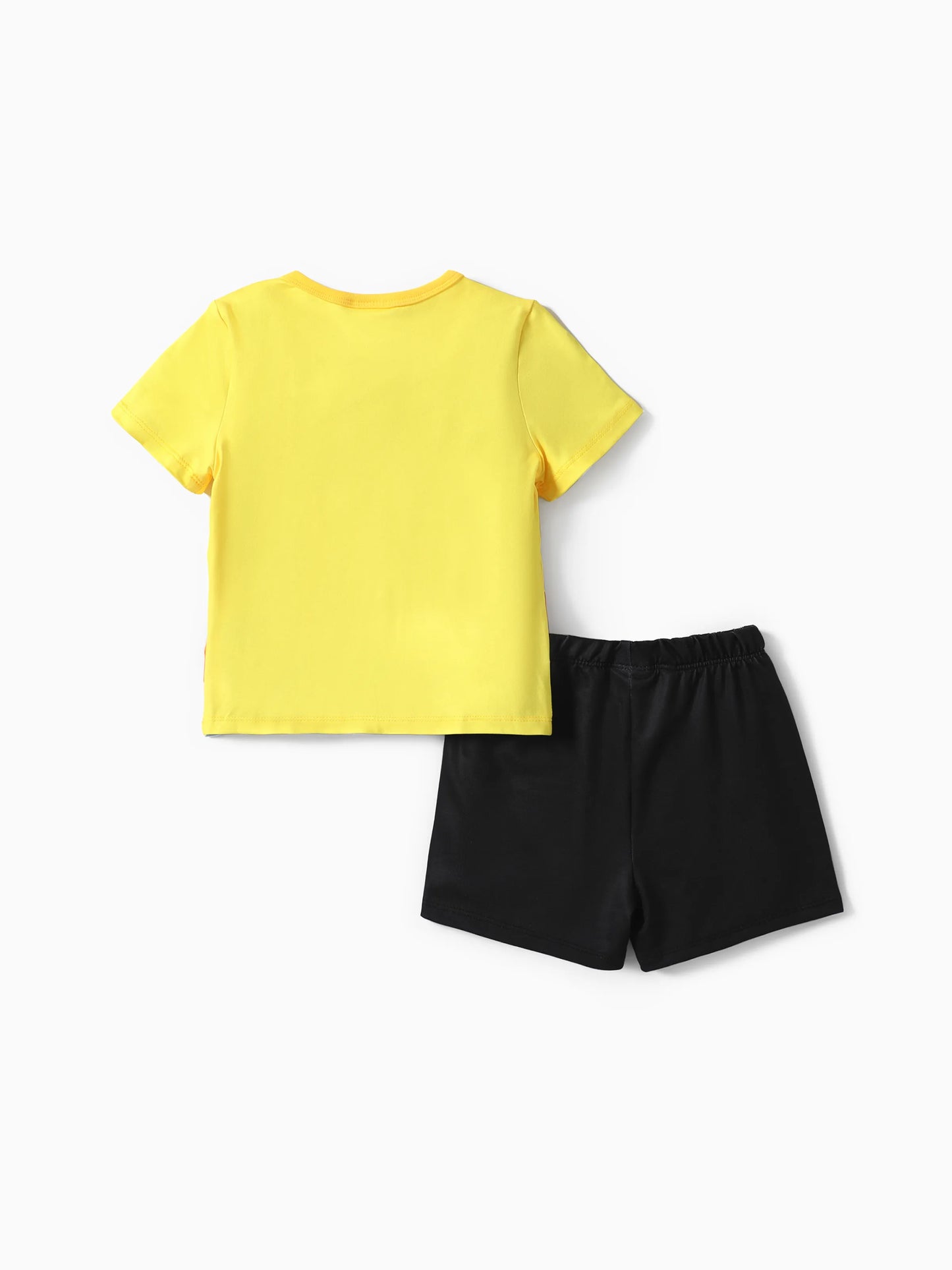 PAW Patrol Toddler Boy Rubble 2pcs Rainbow Print T-shirt with Shorts Sporty Set Yellow