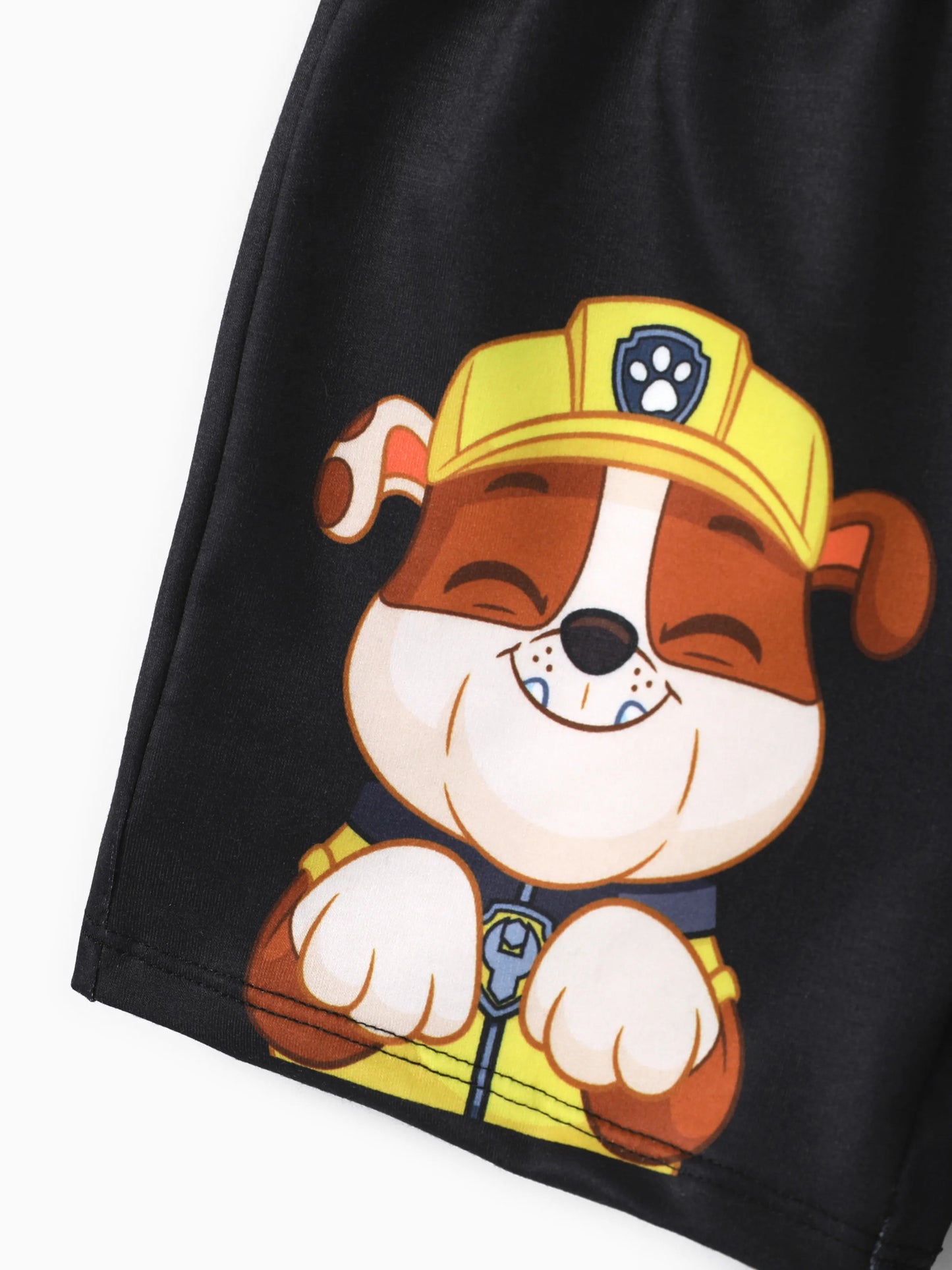 PAW Patrol Toddler Boy Rubble 2pcs Rainbow Print T-shirt with Shorts Sporty Set Yellow