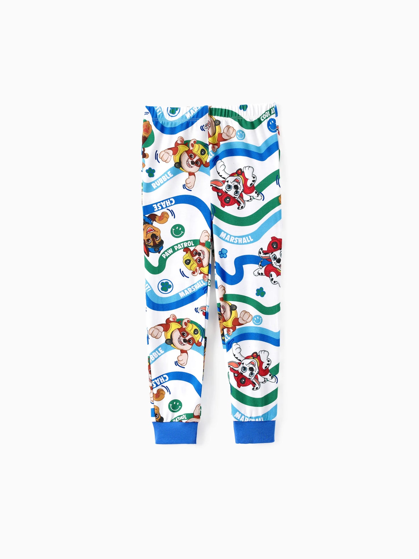 PAW Patrol Bamboo Toddler Boy 2pcs Chase/Marshall/Rubble Snug-Fitting Pajamas Set Blue