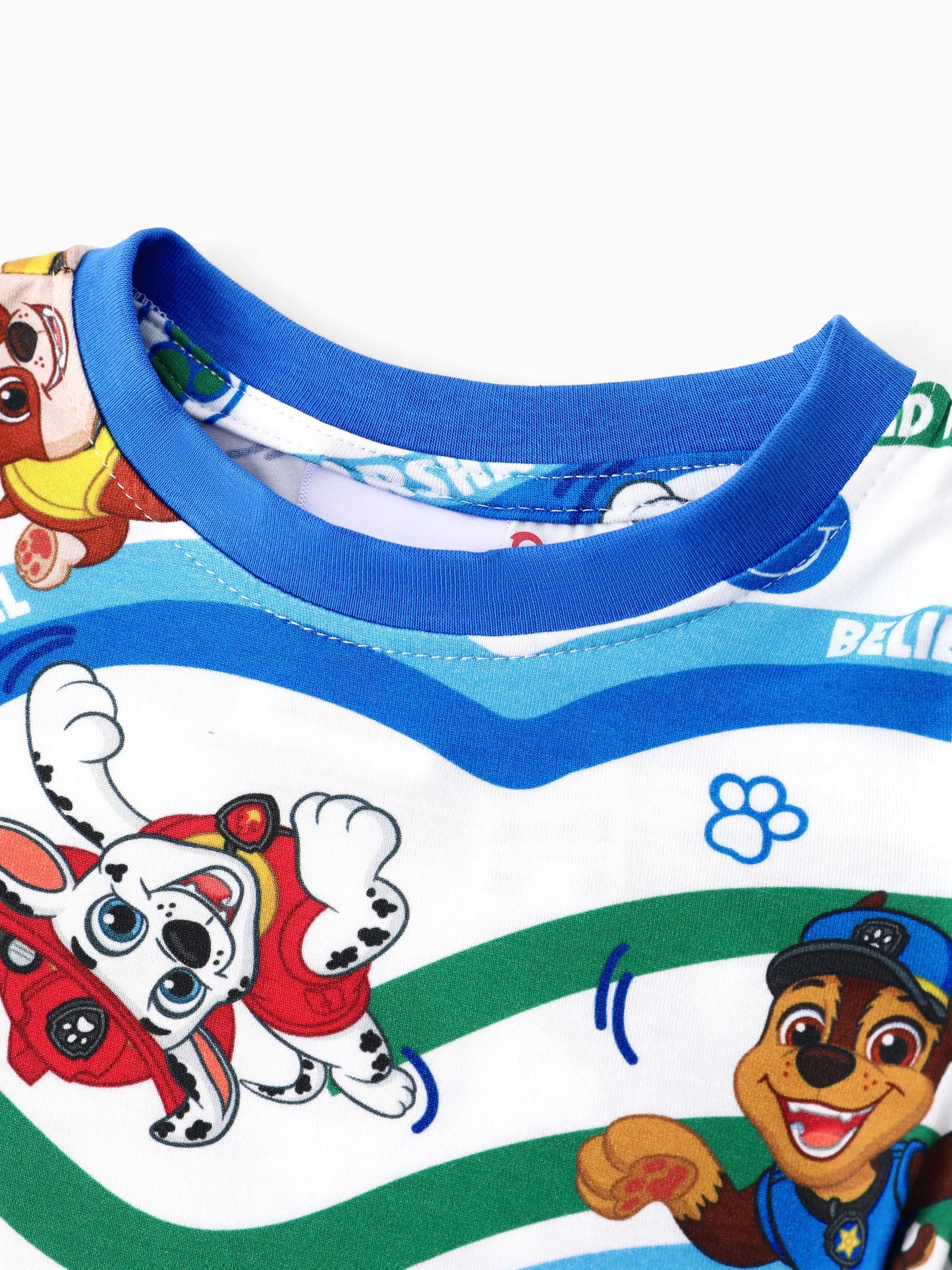 PAW Patrol Bamboo Toddler Boy 2pcs Chase/Marshall/Rubble Snug-Fitting Pajamas Set Blue