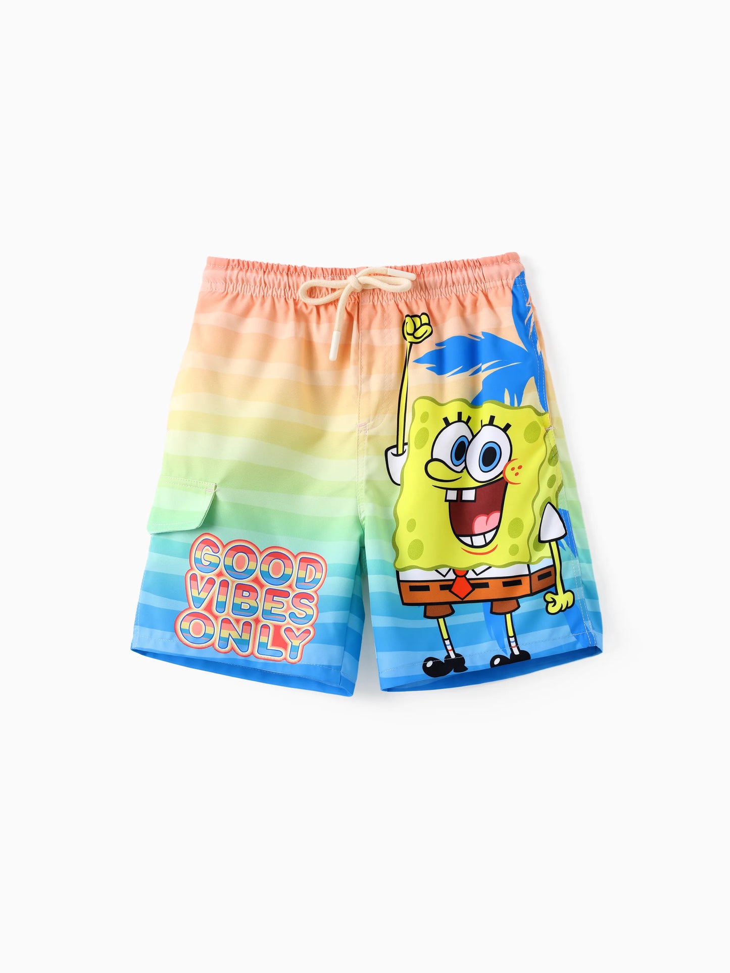 SpongeBob SquarePants Toddler/Kid Boy 1pc Character/Stripe Pattern UPF 50+ Swimming Trunks Orange