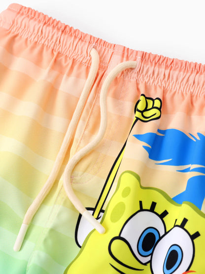 SpongeBob SquarePants Toddler/Kid Boy 1pc Character/Stripe Pattern UPF 50+ Swimming Trunks Orange