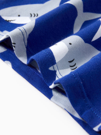 Halloween Pajamas Set with Childlike Print 2-piece Snug fit Organic Cotton Pajamas for Toddler / Kids Girls / Boys Deep Blue