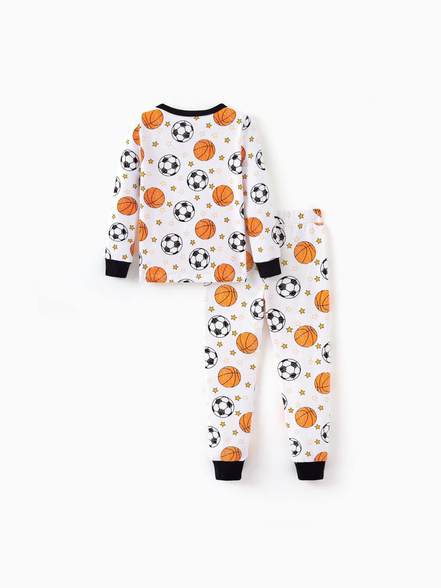 Halloween Pajamas Set with Childlike Print 2-piece Snug fit Organic Cotton Pajamas for Toddler / Kids Girls / Boys White