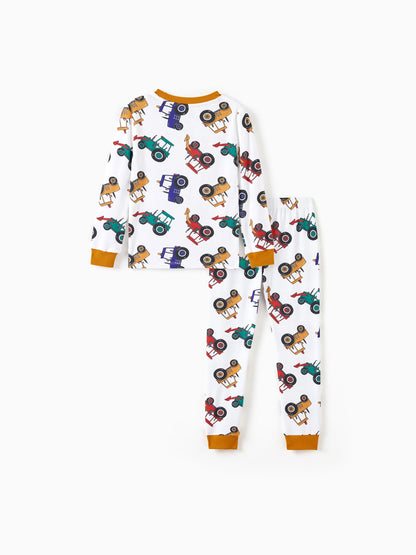 Christmas / Halloween Pajamas 2-piece Bamboo Pajamas Set With Playful Print for Toddler / Kids ( Snug-Fitting) Yellow