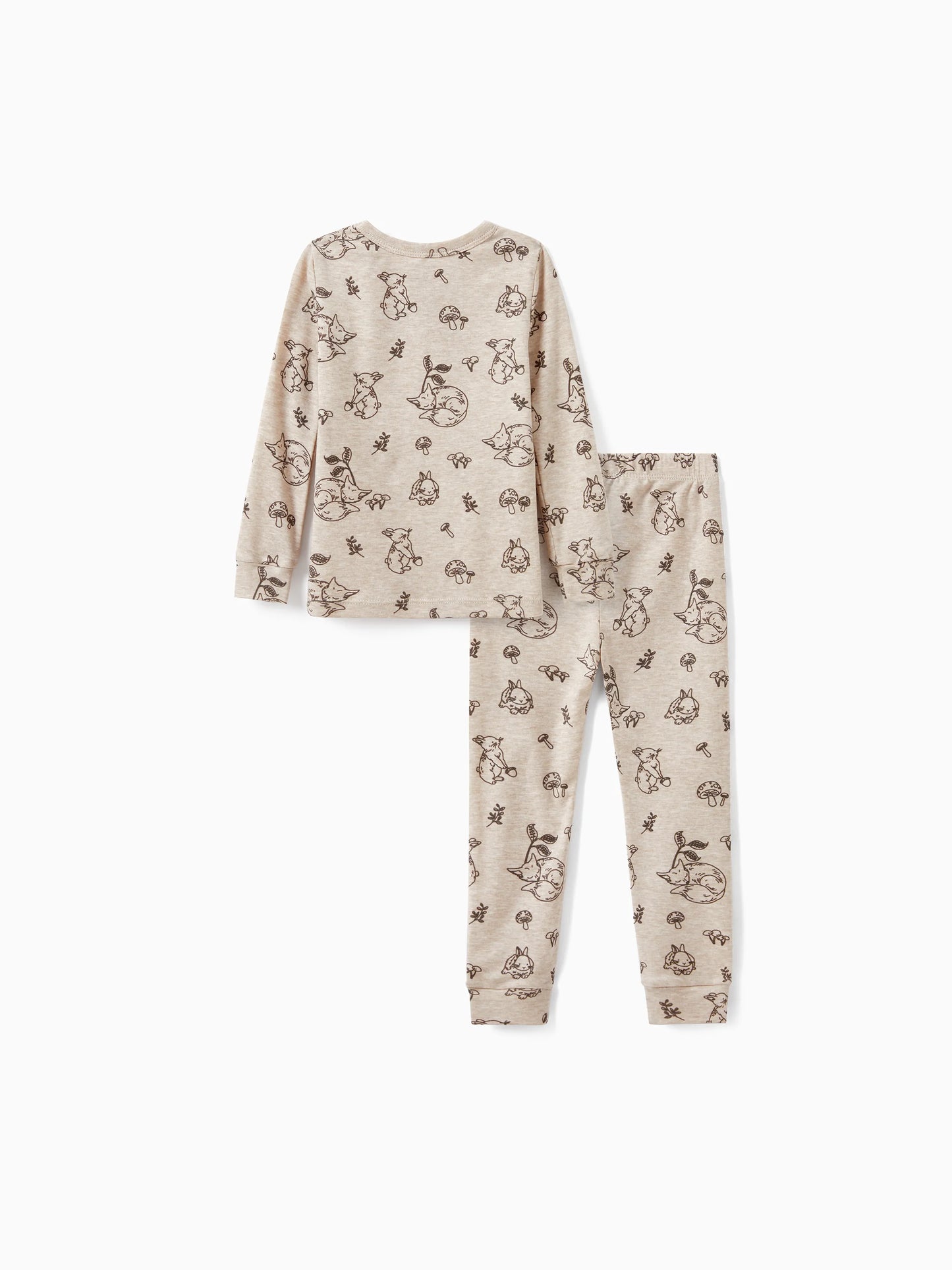 Toddler / Kids 2-piece Pajamas With Animal Print ( Snug-Fitting ) Apricot
