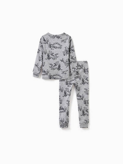 Toddler / Kids 2-piece Pajamas With Animal Print ( Snug-Fitting ) Grey