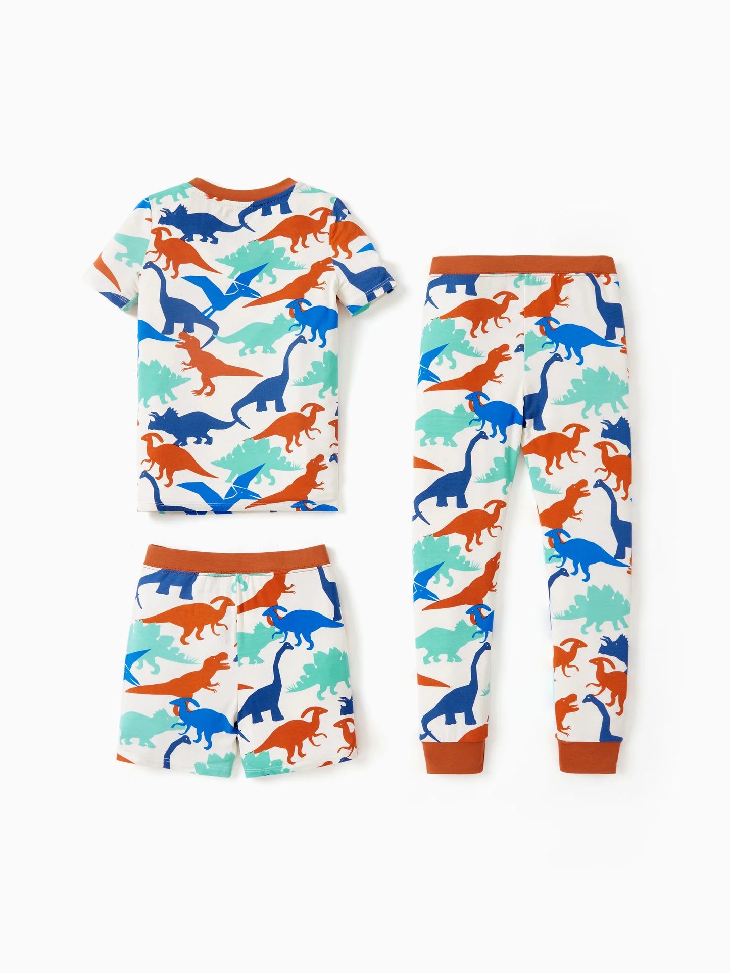 Toddler / Kids Christmas / Halloween PJS for Boys 3-Piece Bamboo Pajama Set 2-in-1 Look for 4 Seasons (Snug-Fitting) Apricot