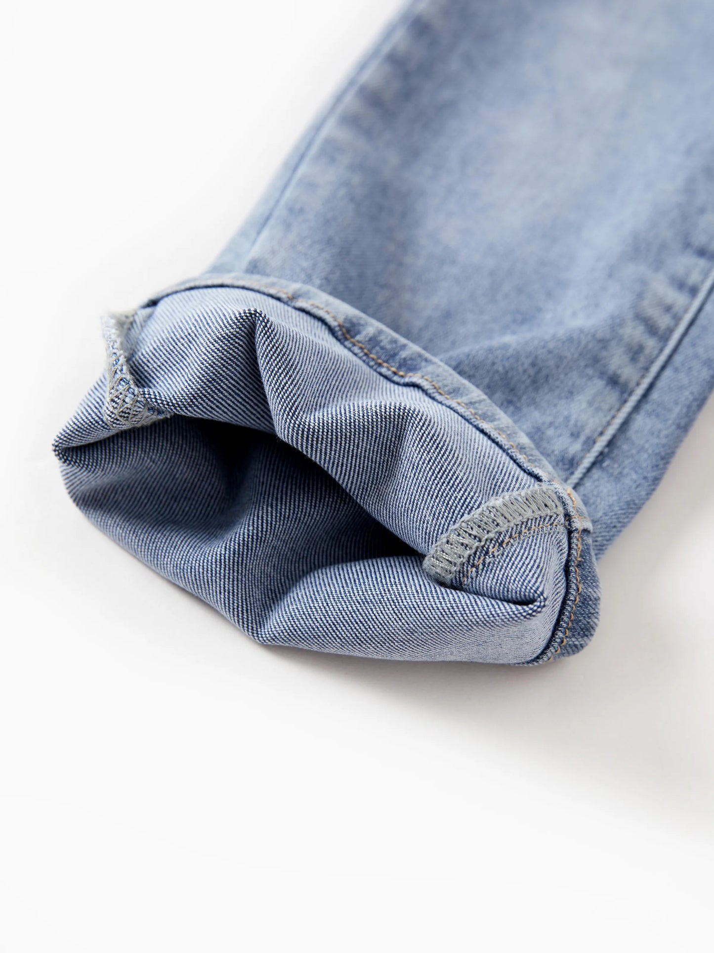 Solid Color Elastic Waist Soft Stretchy Comfortable Casual Jeans Cotton Bottoms with Pockets Light Blue