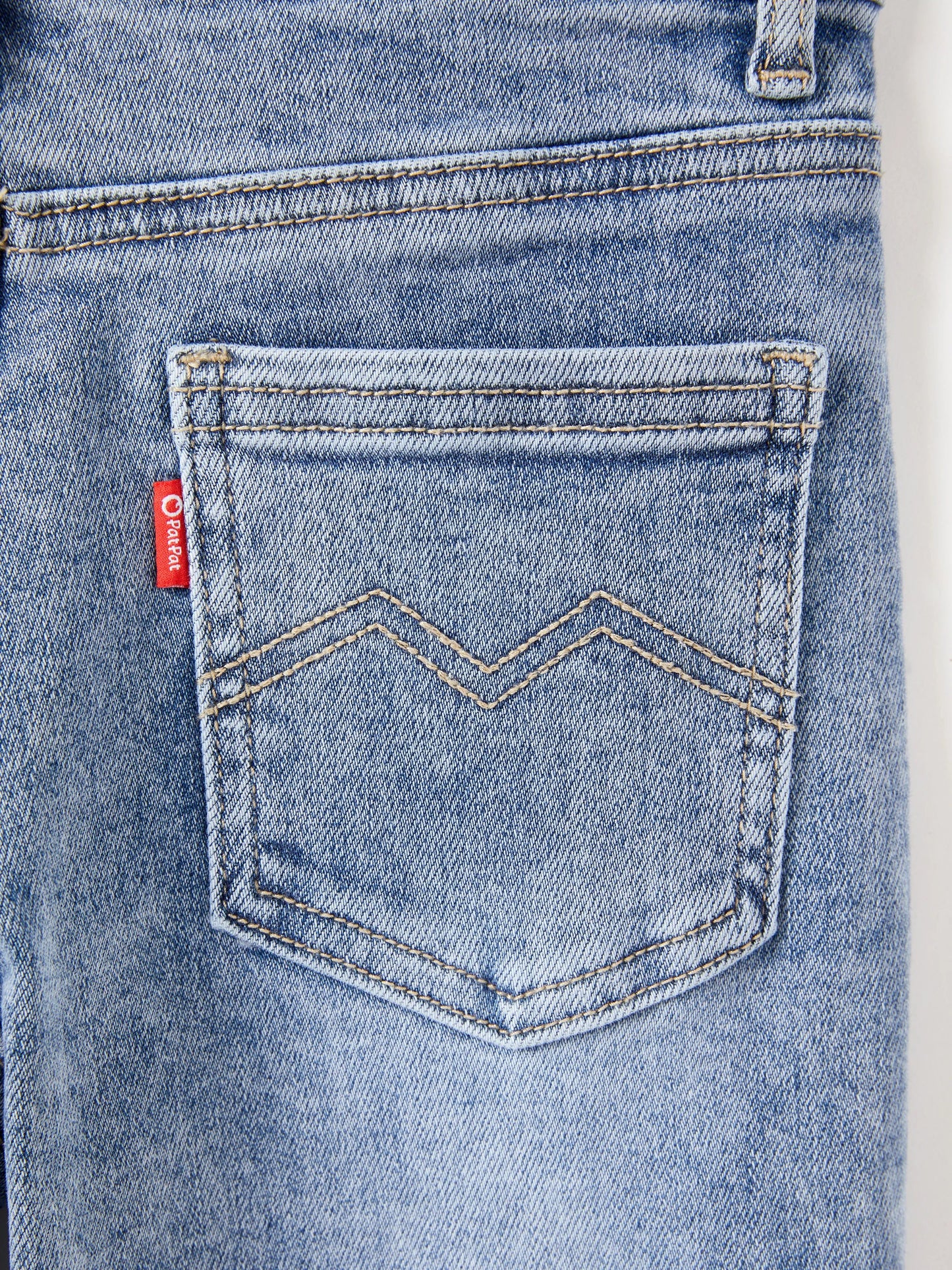 Solid Color Elastic Waist Soft Stretchy Comfortable Casual Jeans Cotton Bottoms with Pockets Light Blue