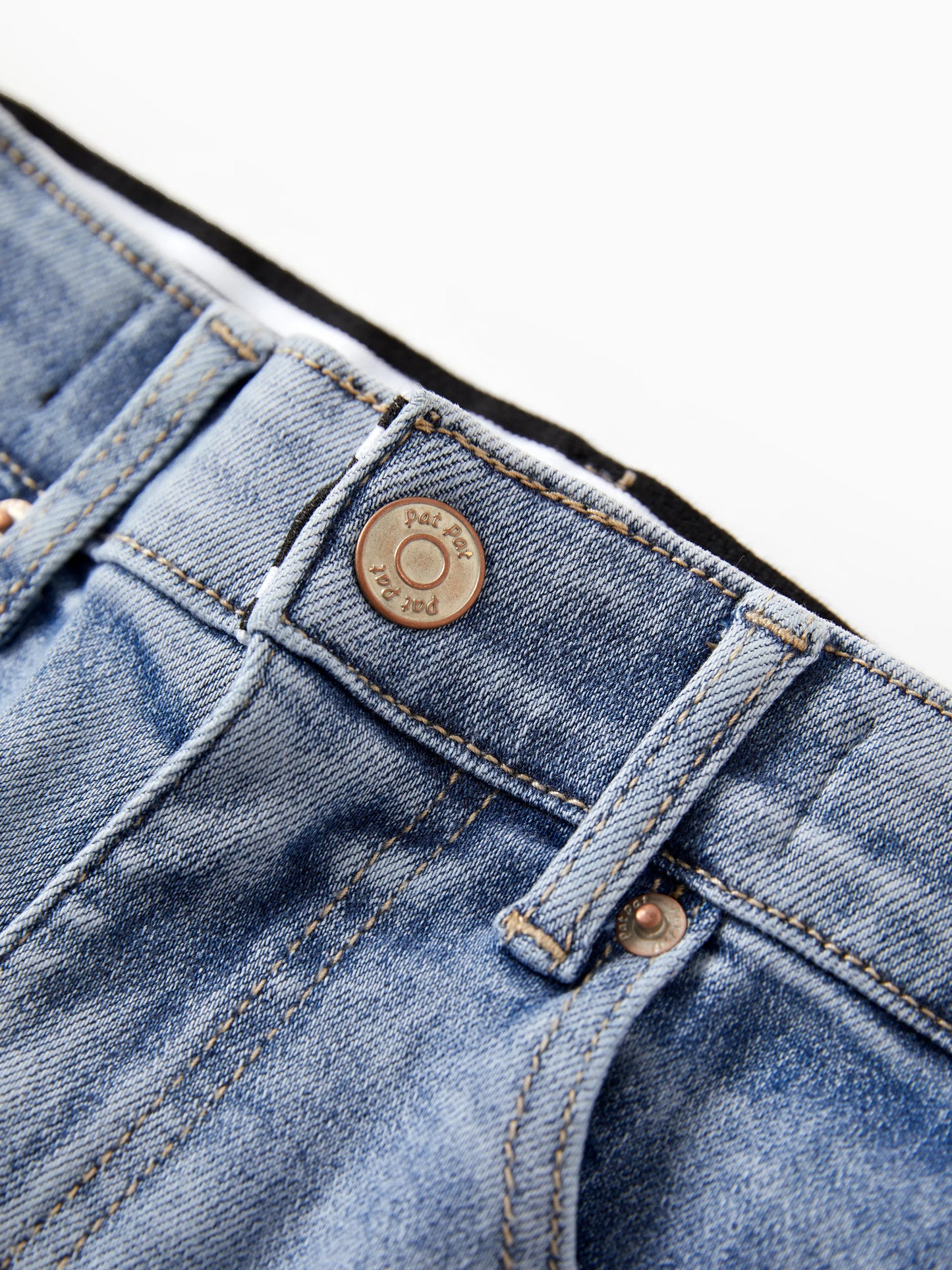 Solid Color Elastic Waist Soft Stretchy Comfortable Casual Jeans Cotton Bottoms with Pockets Light Blue