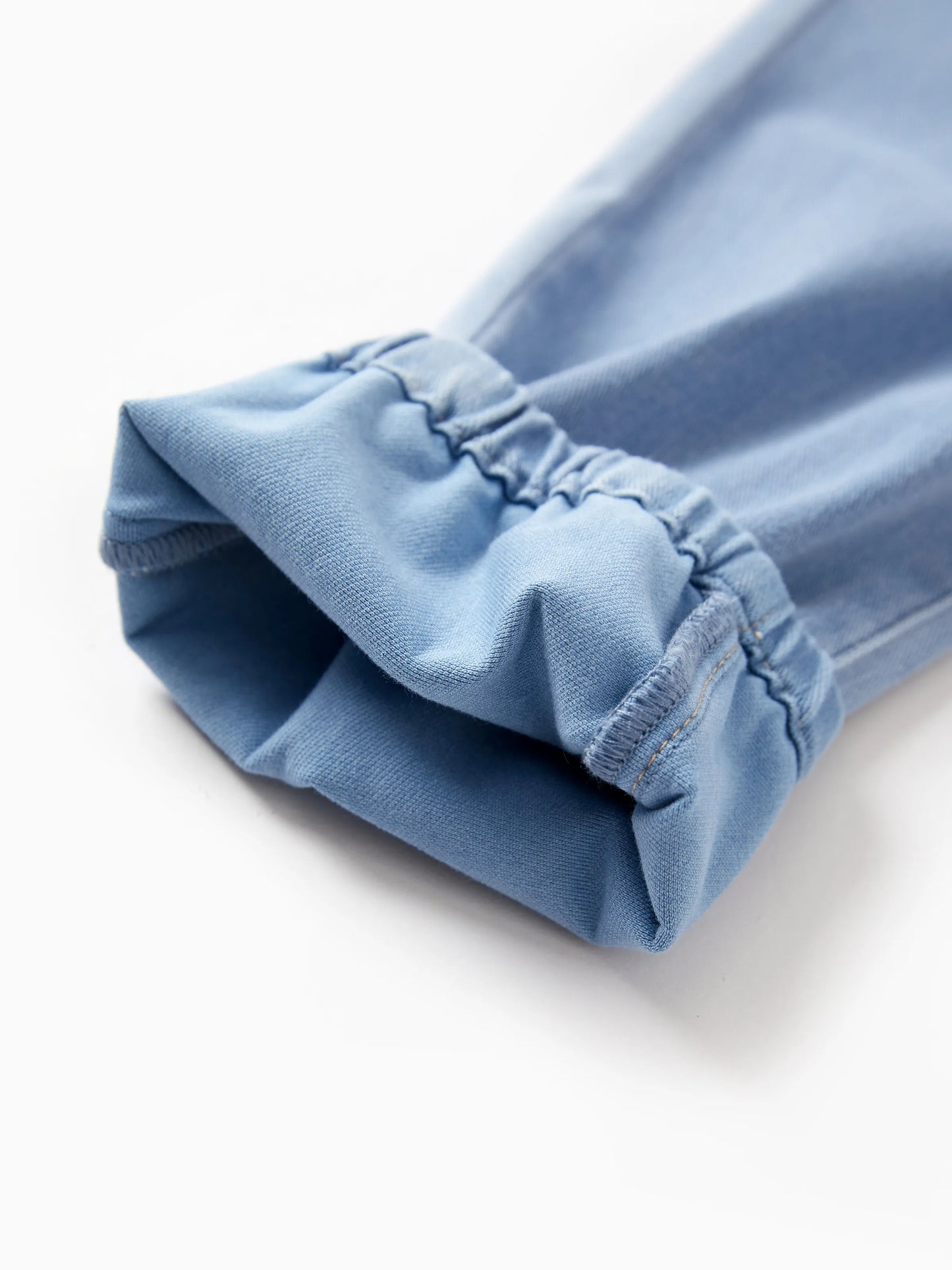 Kids Elastic Waist Denim Pants Soft Stretch Comfortable Everyday Jeans with Pockets Light Blue