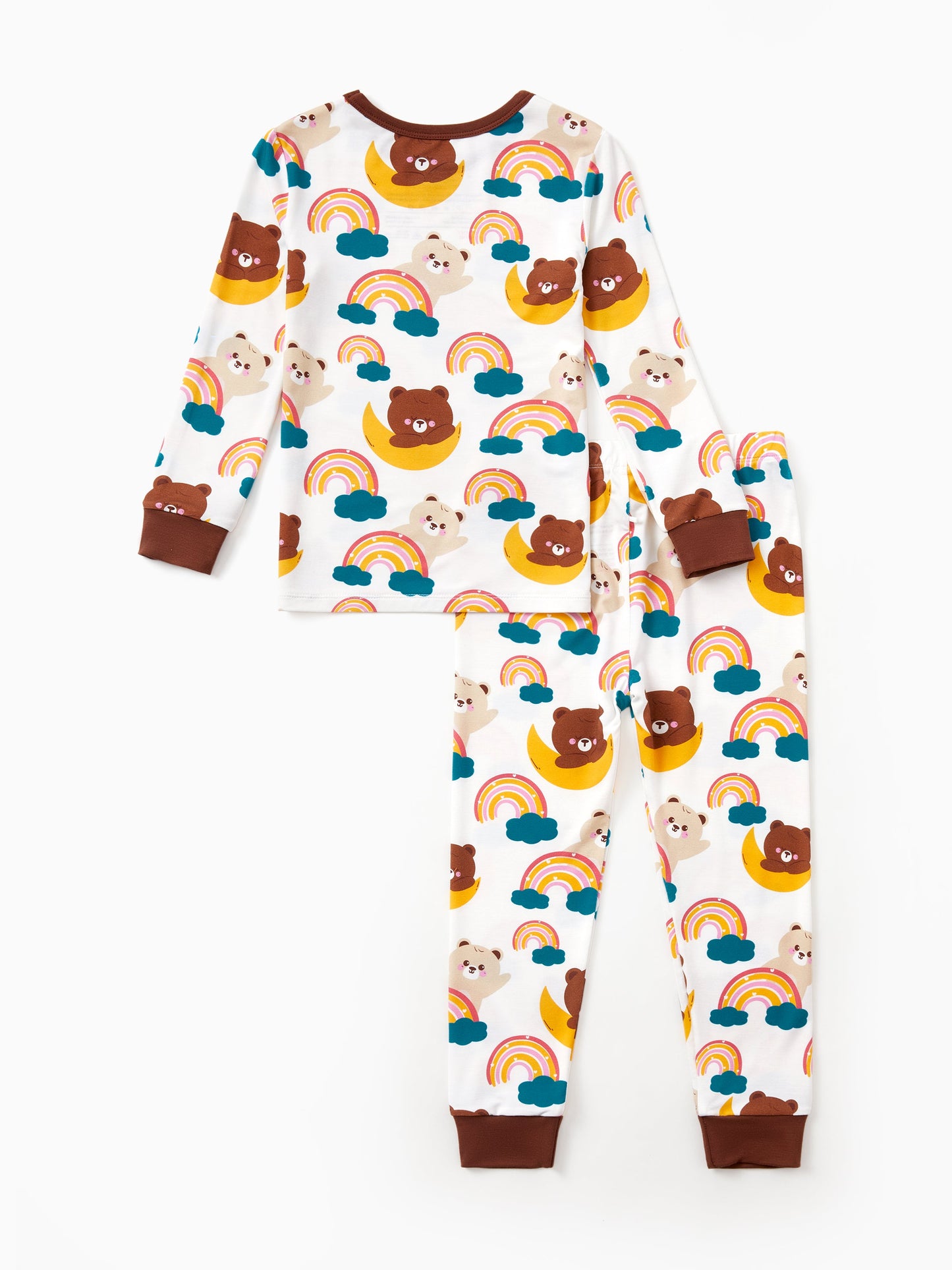 Bamboo Pajamas Set 2-Piece Childlike Animal Print Snug-Fitting Pajamas Set for Baby/Toddler Brown