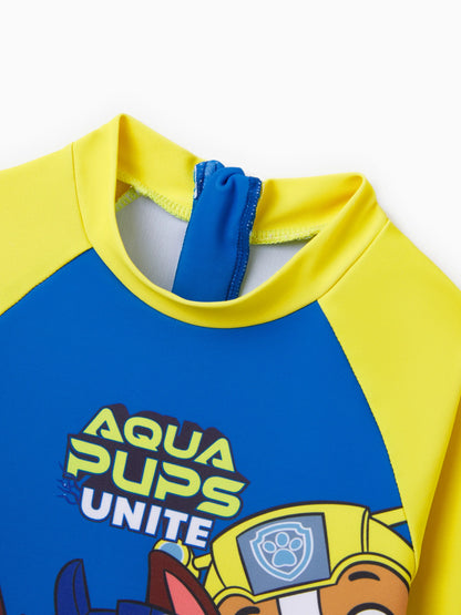 PAW Patrol Toddler Boy Chase/Rubble UPF50+ Colorblock Swimsuit  Blue