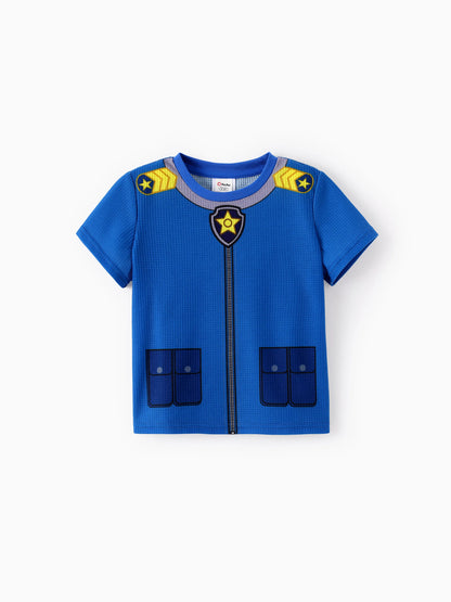 PAW Patrol Toddler Boy 2pcs Chase Waffle Fabric Tee and Shorts Set Blue