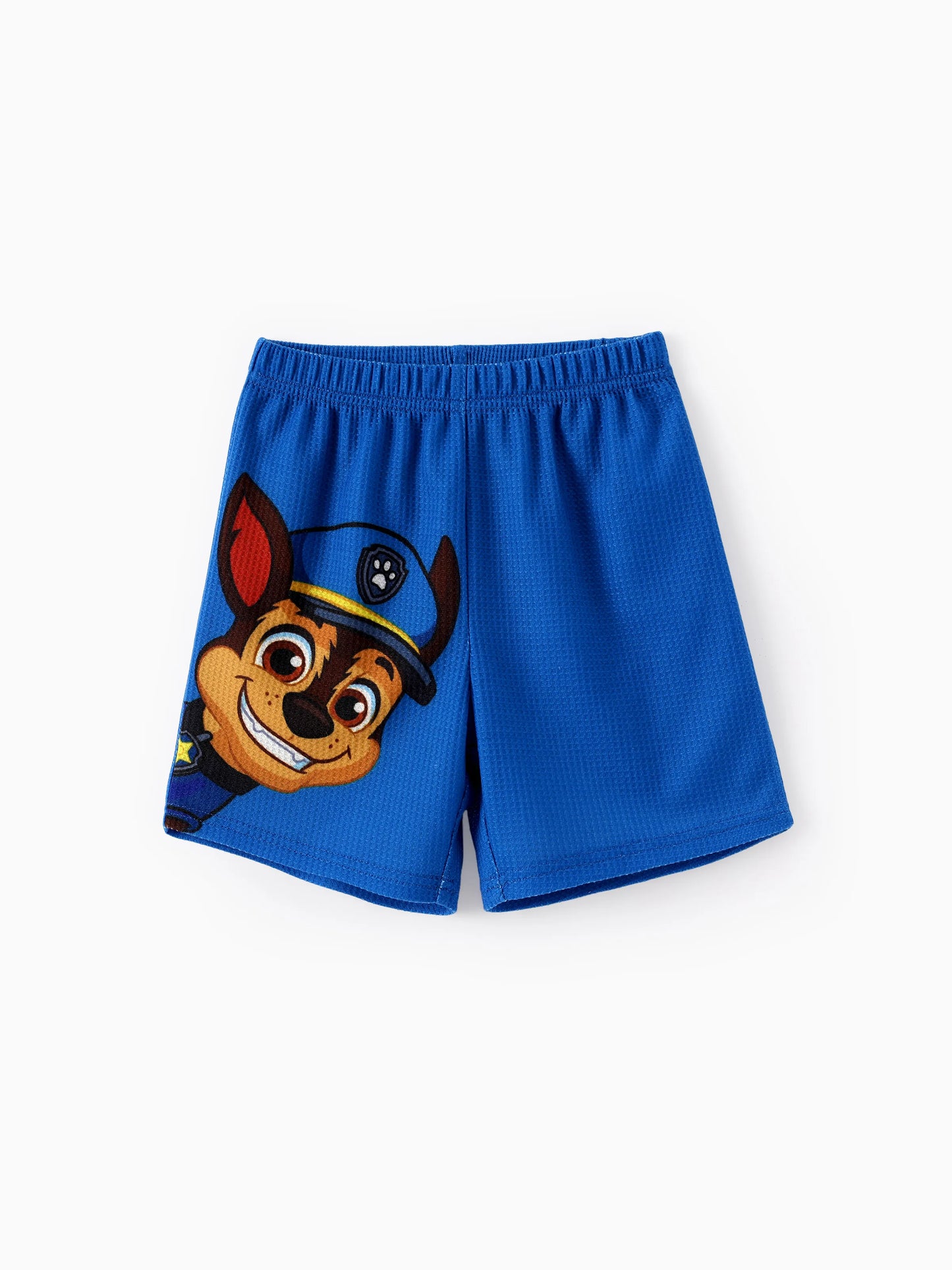 PAW Patrol Toddler Boy 2pcs Chase Waffle Fabric Tee and Shorts Set Blue