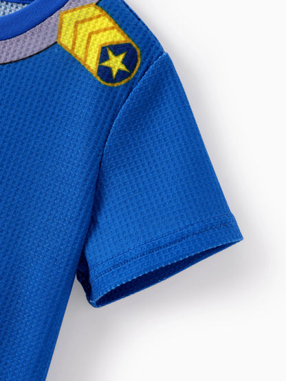 PAW Patrol Toddler Boy 2pcs Chase Waffle Fabric Tee and Shorts Set Blue