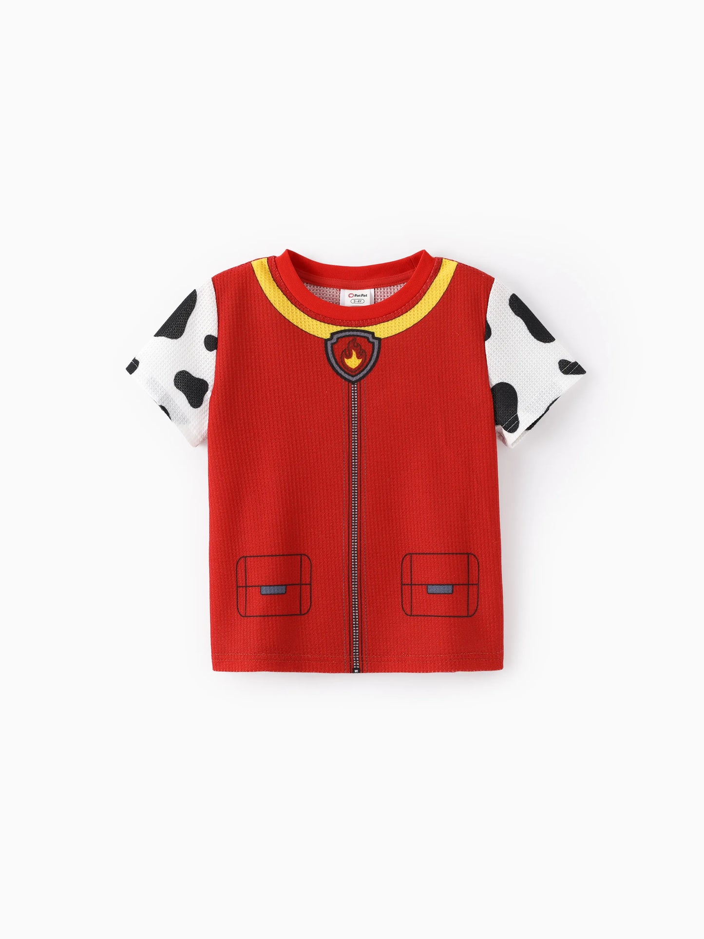 PAW Patrol Toddler Boy 2pcs Marshall Waffle Fabric Tee and Shorts Set Red