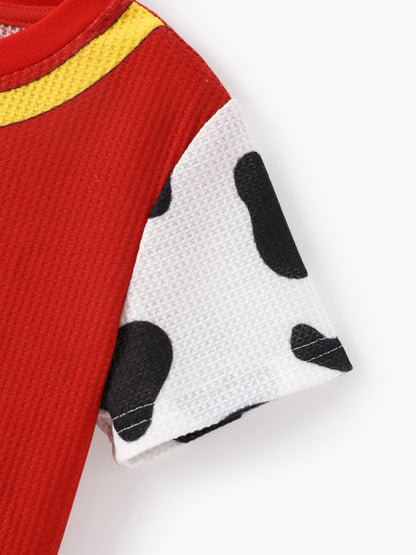 PAW Patrol Toddler Boy 2pcs Marshall Waffle Fabric Tee and Shorts Set Red