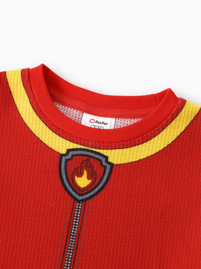 PAW Patrol Toddler Boy 2pcs Marshall Waffle Fabric Tee and Shorts Set Red
