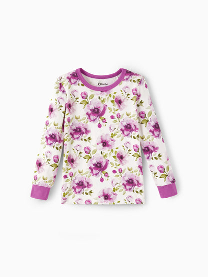 Christmas / Halloween Pajama 2-piece Bamboo Pajamas Set With Childlike Print for Baby / Toddler( Snug-Fitting) Light Purple