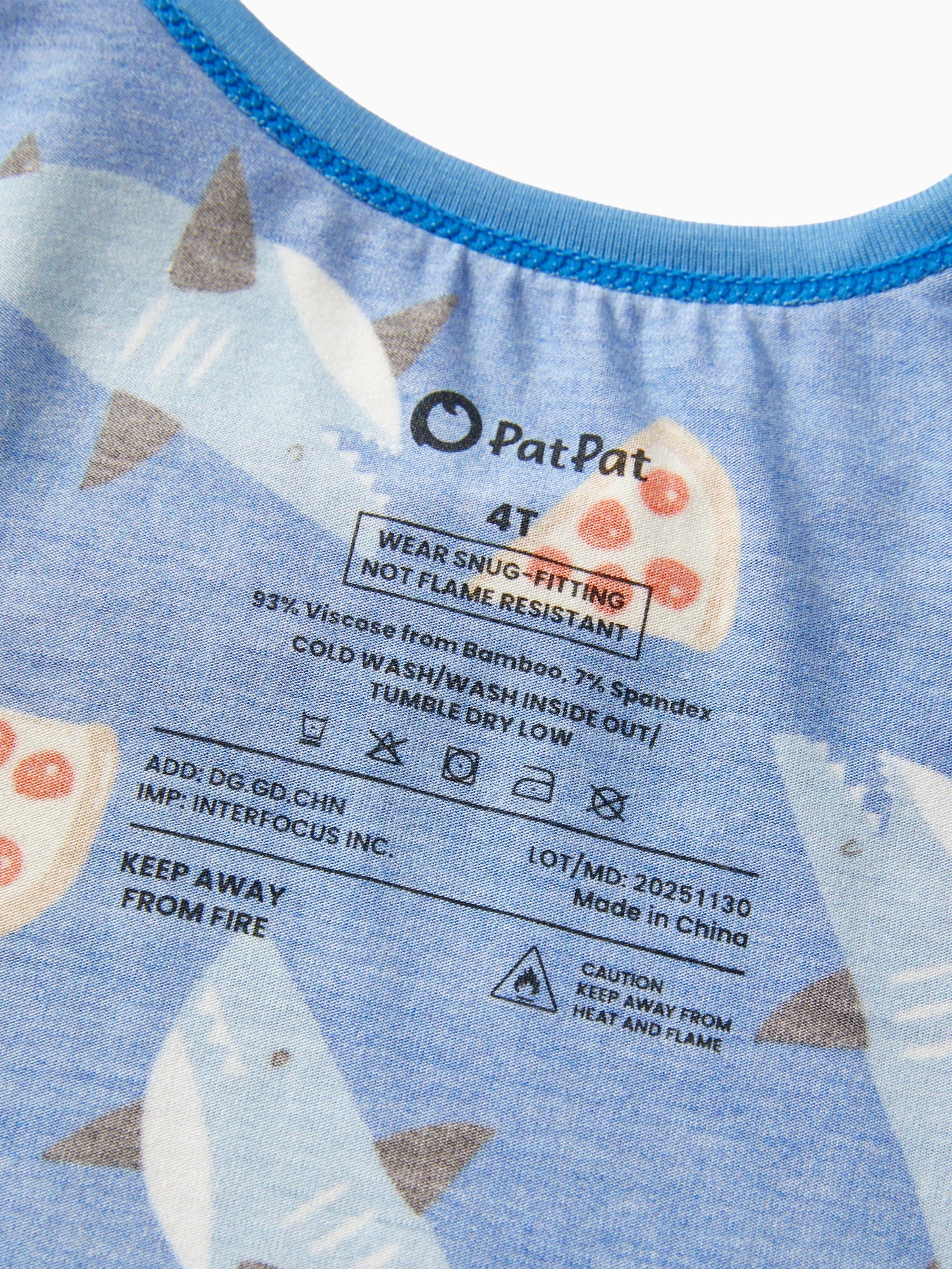 Bamboo Baby/Toddler 2pcs Childlike Printed Snug-Fitting Pajama Sets Sky blue