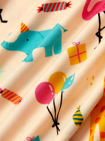Bamboo Baby/Toddler 2pcs Childlike Printed Snug-Fitting Pajama Sets Pale Yellow