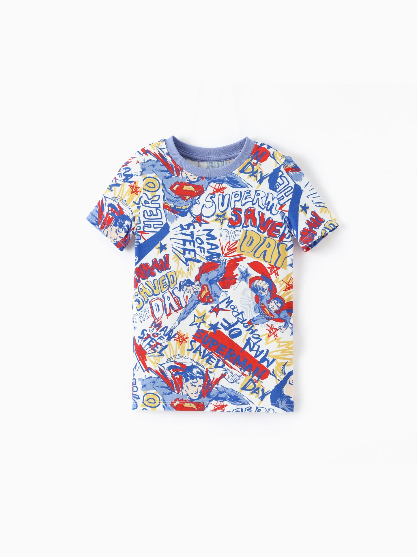 Justice League Toddler/Kid Boy Bamboo Superman 2pcs Snug-Fitting Pajamas Set Blue