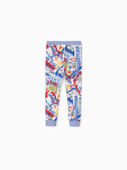 Justice League Toddler/Kid Boy Bamboo Superman 2pcs Snug-Fitting Pajamas Set Blue