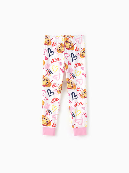 PAW Patrol Toddler Boy Skye 3-Piece Bamboo Pajama Set 2-in-1 Look for 4 Seasons (Snug-Fitting) Pink